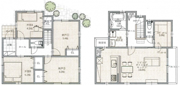 御願塚　新築　車庫付　一戸建　南小　南中校区　土地約３５坪